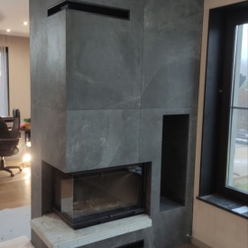 Облицовка камина в пригороде Минска