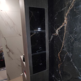 Крупноформатный керамогранит укладка в ванной